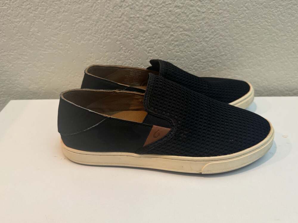 OluKai Pehuea Women's Slip-On Shoes Black Size 7.5